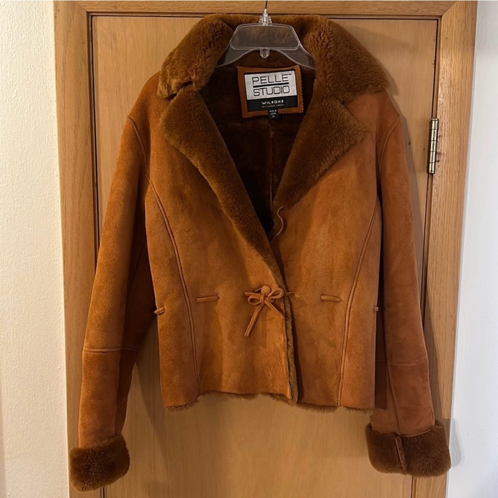 Pelle Studio Wilson’s Leather Y2K Suede Faux Fur Jacket Coat Brown Medium